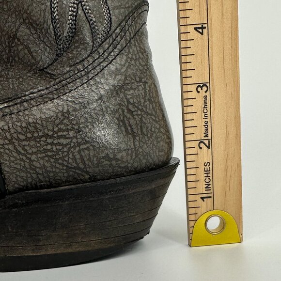 Nocona Vintage Black Leather Cowboy Boots Western Stitch Size 8D Made in USA - Picture 13 of 15